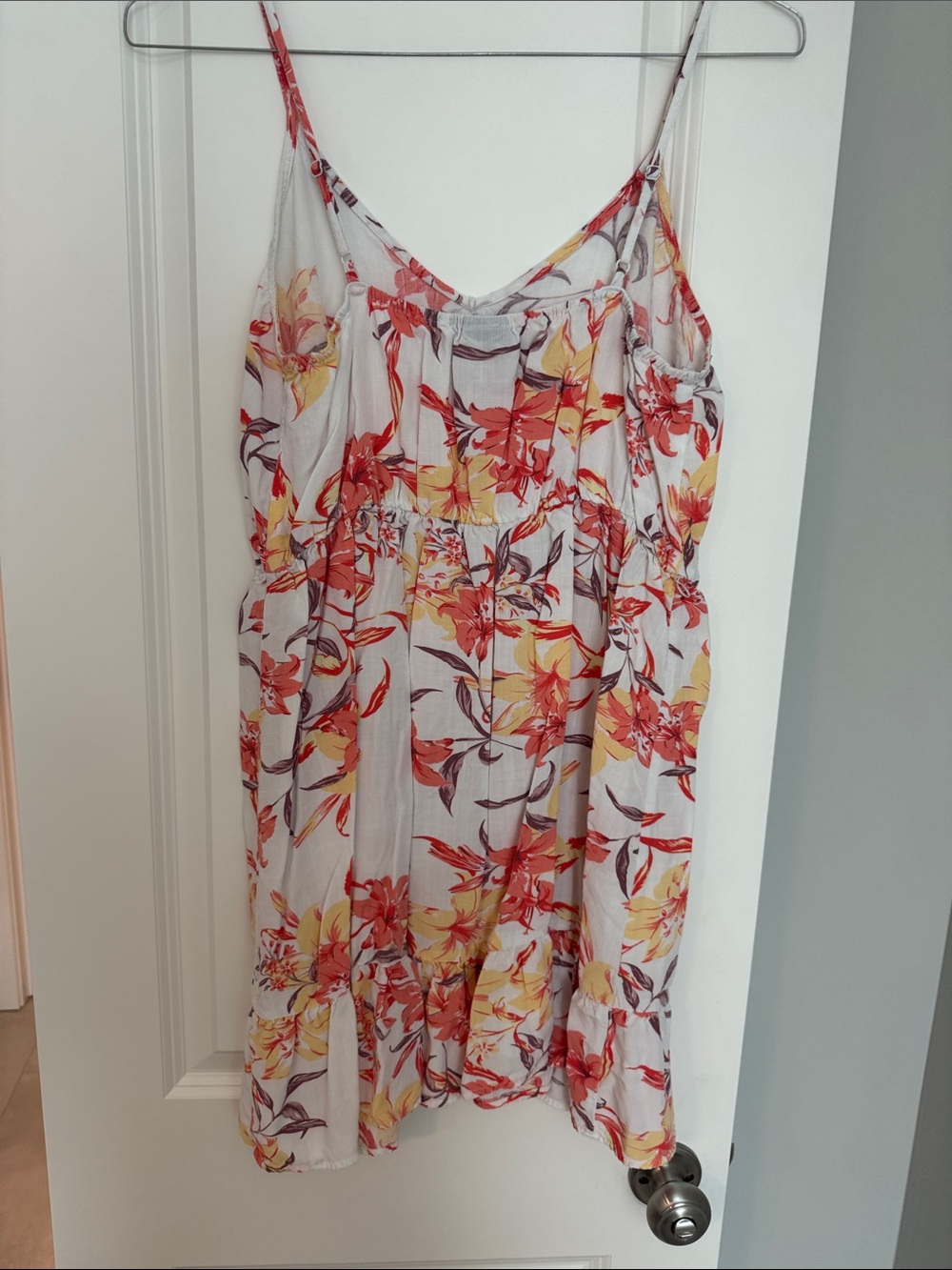 Hurley White Mini Dress with Orange, Purple & Yellow Floral Print - Picture 9 of 9